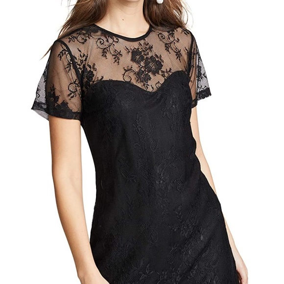 MINKPINK secret romance lace scoop neck lace short dress black - Picture 6 of 10